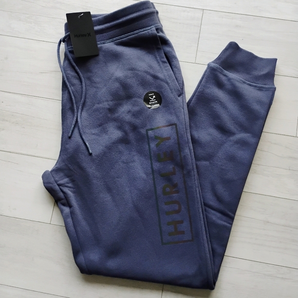 HURLEY NEW Boxed Logo Fleece Joggers Sweatpants - Picture 1 of 15